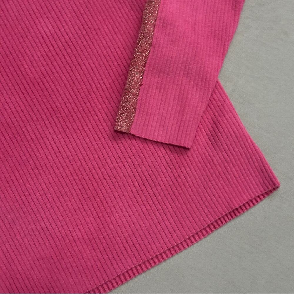 Ralph Lauren Sport Pink Gold Logo Emblem Crest Sporty Preppy Turtleneck Sweater - Picture 3 of 12